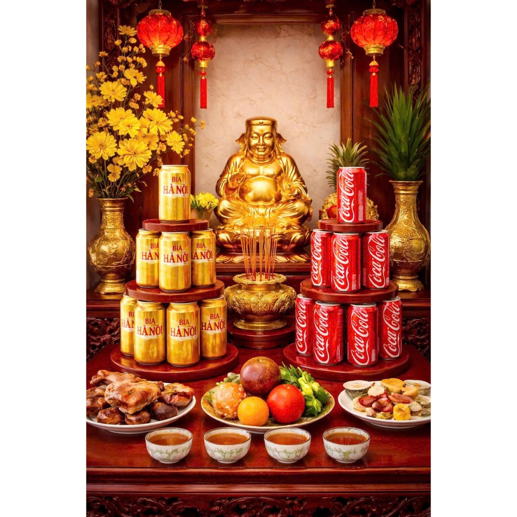 THÁP GỖ 3 TẦNG TRƯNG NƯỚC NGỌT – BIA THỜ CÚNG SANG TRỌNG, Tháp Bia, Tháp gỗ trưng nước ngọt 3 tầng