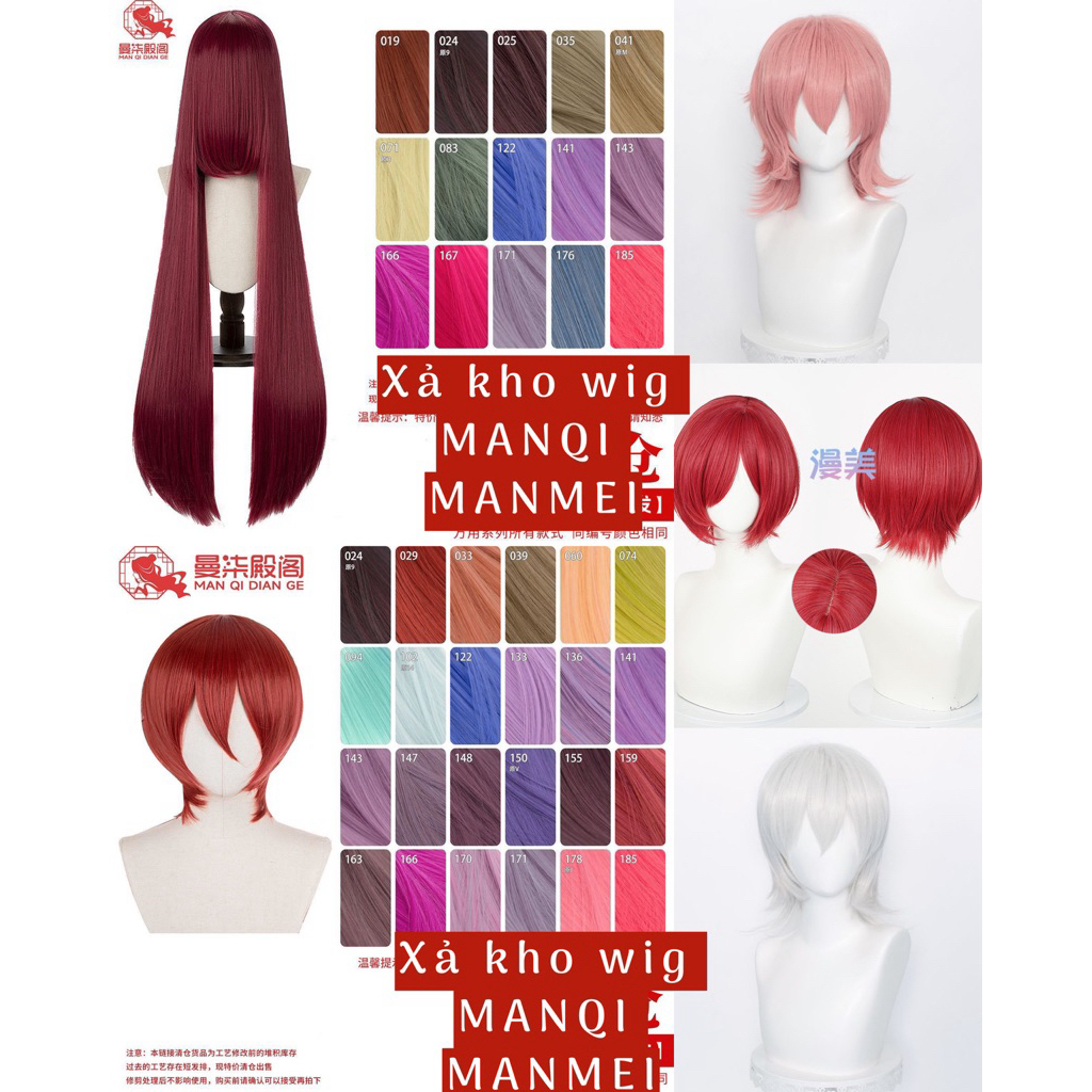 [Sẵn] Xả kho wig cơ bản lưới hoa Manmei, Manmei