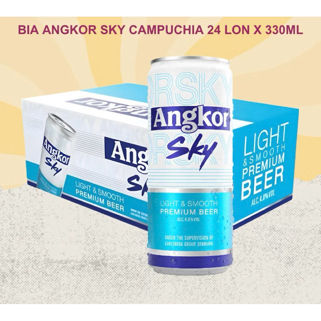 Bia Angkor Sky Campuchia 330ml Nồng Độ 4%