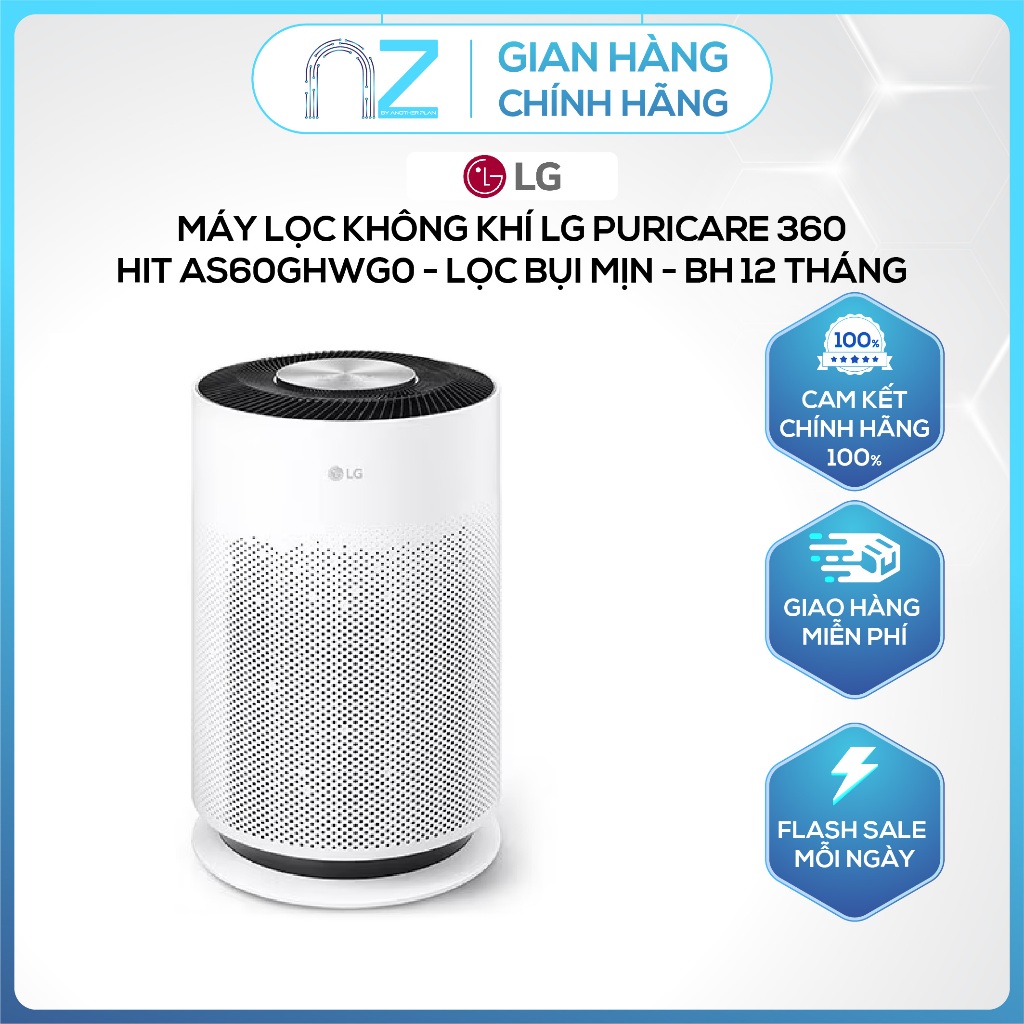 [ Chính Hãng ] Máy lọc không khí LG Puricare 360 Hit AS60GHWG0 lọc bụi mịn - BH 12 tháng