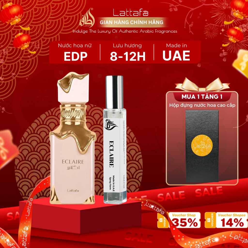 Chiết 10ml | Nước Hoa Nữ Lattafa Eclaire EDP - Dịu dàng, Ngọt ngào, Sang trọng