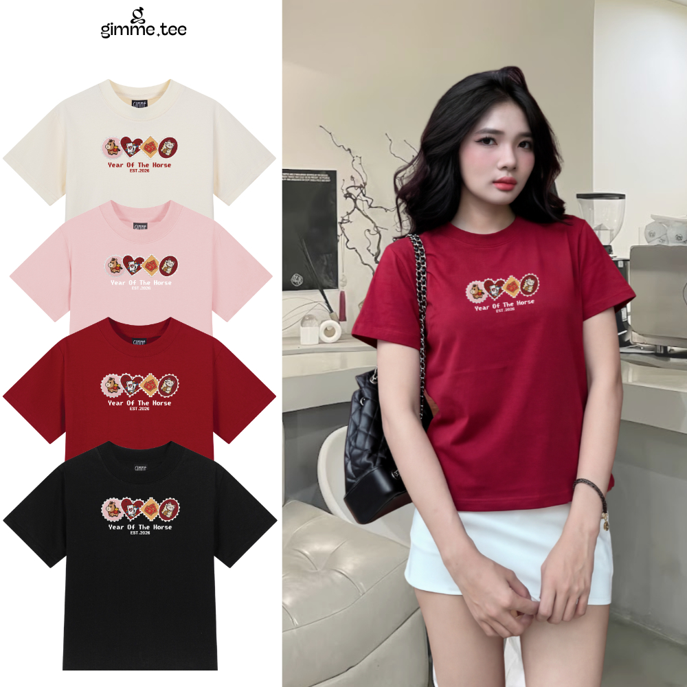 Áo BabyTee Form Nữ - YEAR OF THE HOURSE - Premium Cotton 250gsm 2 Chiều Cổ Tròn - Áo thun - GMB126