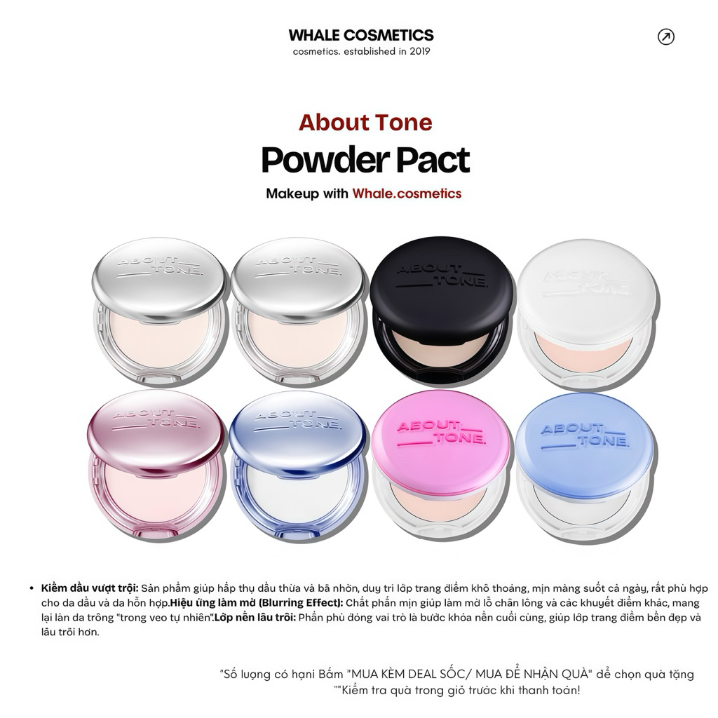Phấn phủ About Tone Powder Pact phấn phủ Eglips Powder Pact