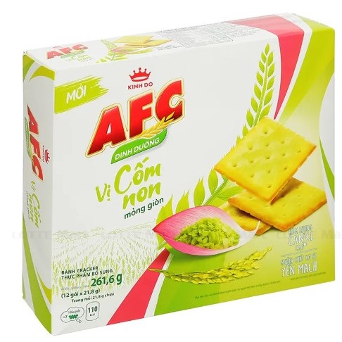 AFC dinh dưỡng vị cốm non mỏng giòn 261,6g (12 gói x 21,8g)