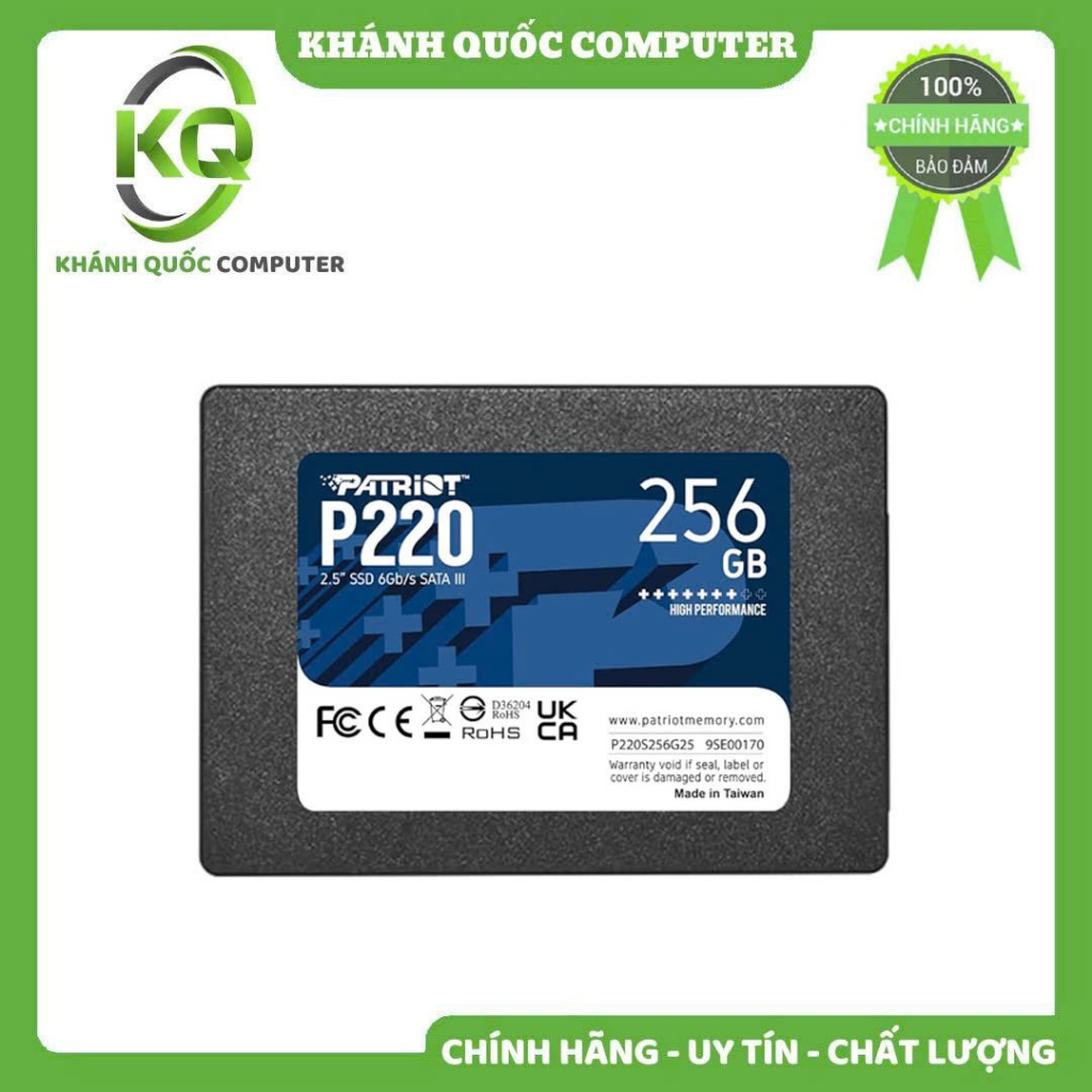 Ổ Cứng SSD 256G Patriot P220GB Sata III 6Gb/s 540MB/520MB - Chính hãng