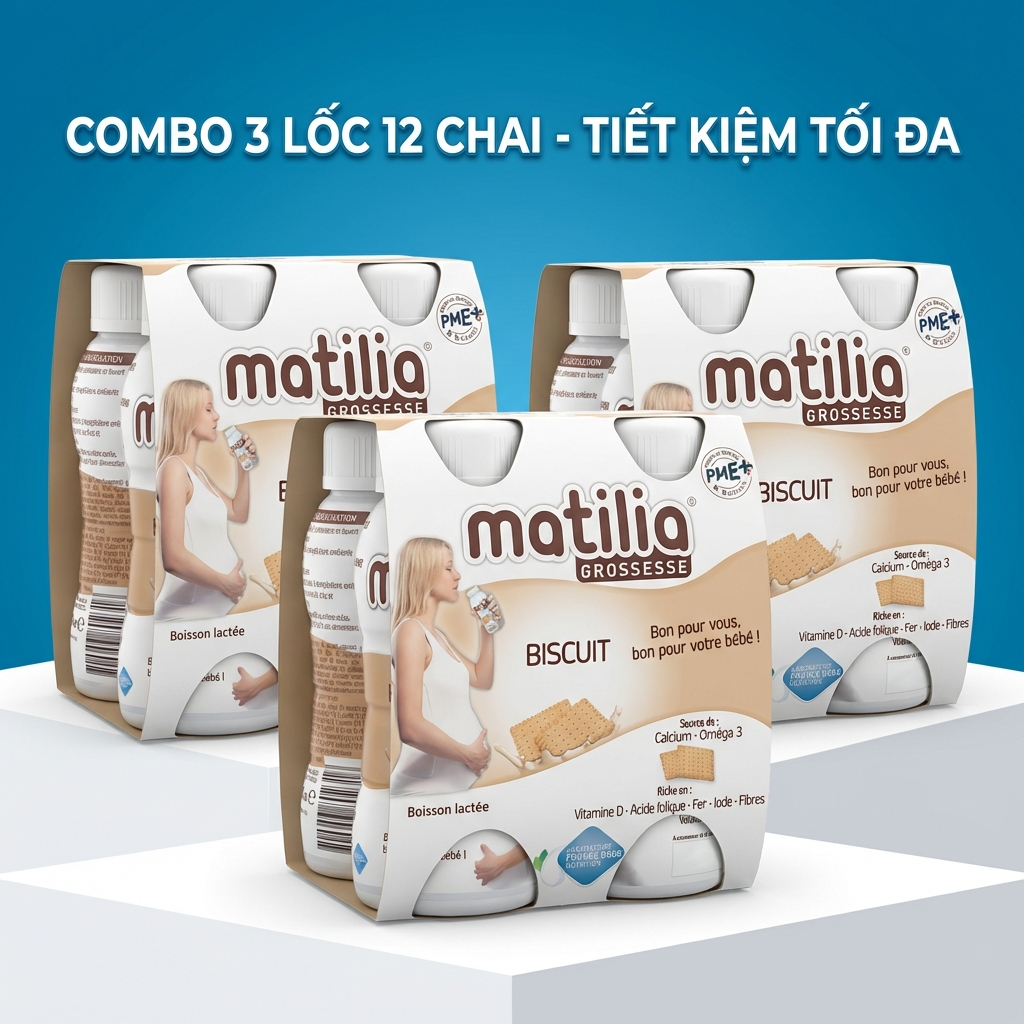 [Combo Tiết Kiệm] 3 Lốc Sữa Bầu Matilia Grossesse Pháp (12 Chai 200ml) - Chính Hãng Nhập Khẩu
