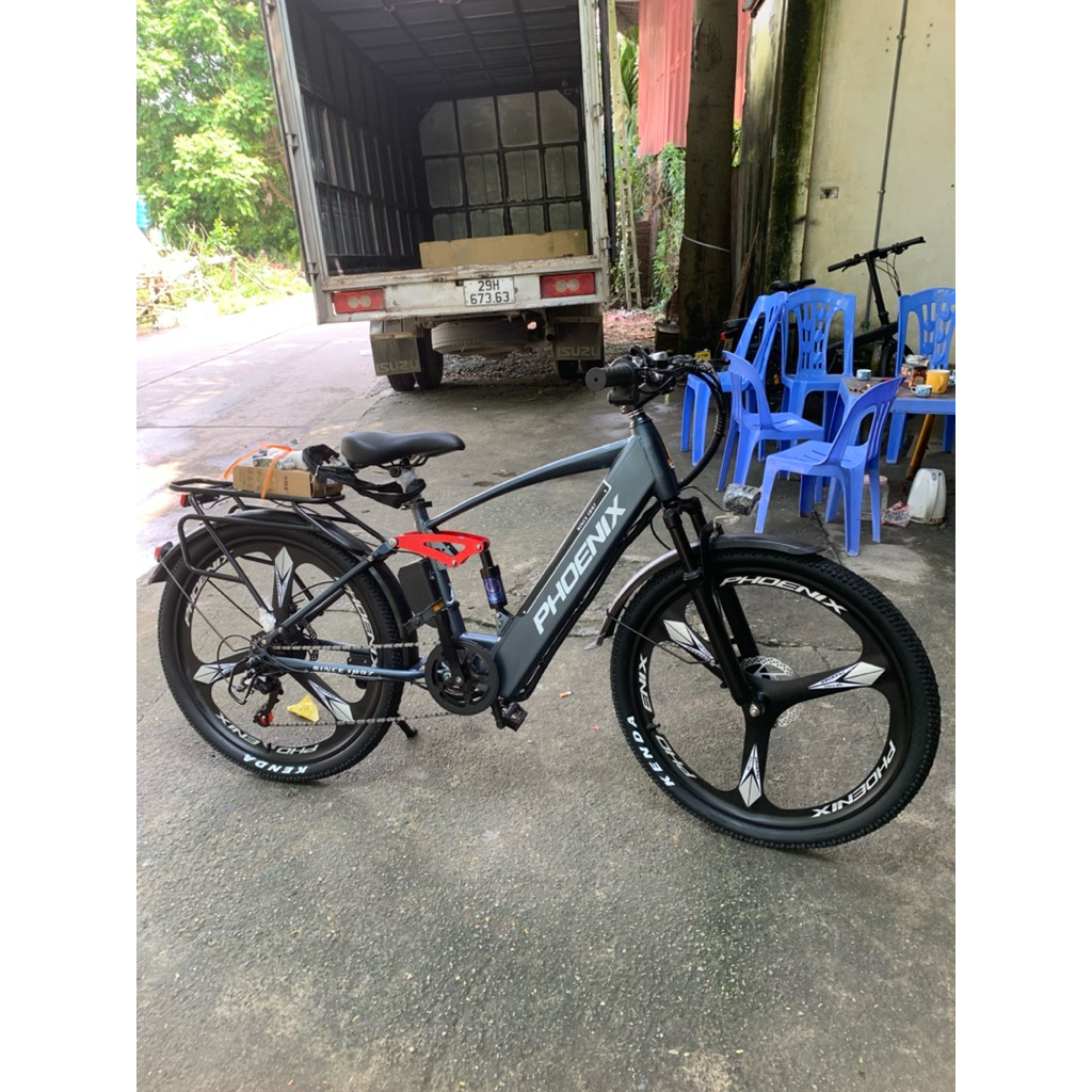 Xe đạp trợ lực Phoenix Q1 động cơ 48V*400W khung sường thép chịu lực-thiết kế thể thao-pin đi 200km