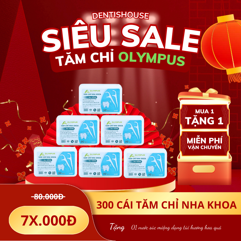 [ Mua Là Có Quà ] COMBO 6 hộp tăm chỉ nha khoa OLYMPUS cao cấp - Tăm chỉ vệ sinh răng miệng hàng VIỆ