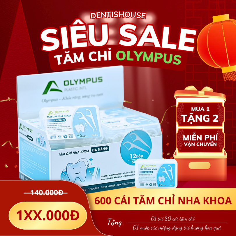 [ Giá Tốt ] Tăm chỉ nha khoa OLYMPUS 12 hộp (Tổng 600pcs) - Tăm chỉ nha khoa vệ sinh răng miệng tiện