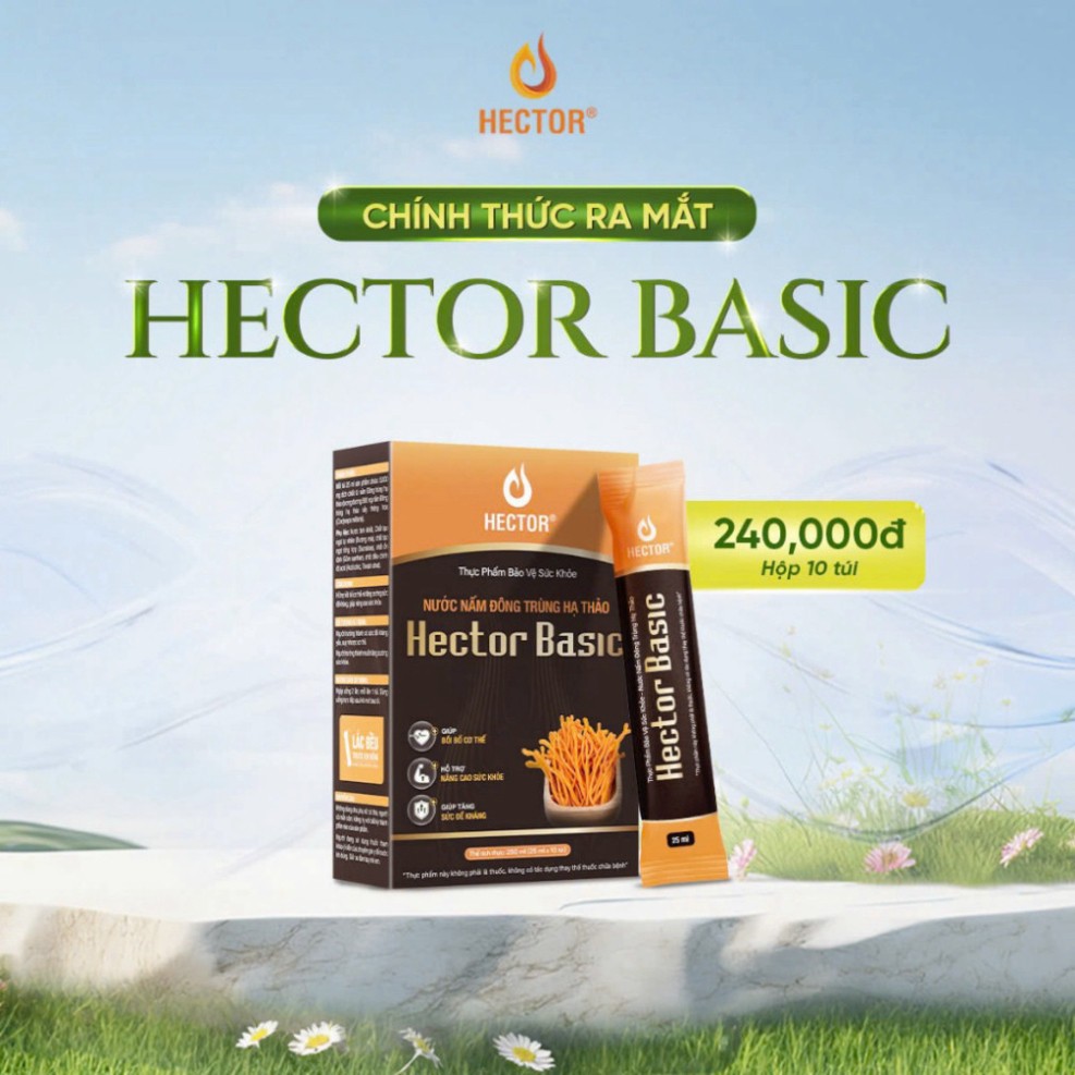 (Giao Nhanh) Nước nấm Đông trùng hạ thảo Hector thảo mộc (Hộp 10 tép)