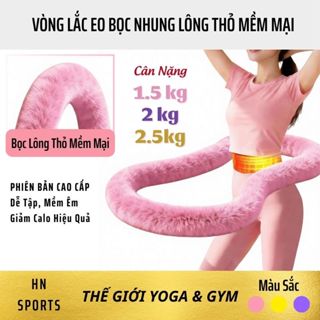 [BẢN BỌC NHUNG LÔNG THỎ] Vòng Lắc Eo Lò Xo Mềm HNSports Vòng Lắc Eo Tập Bụng, Tập Yoga Tại Nhà