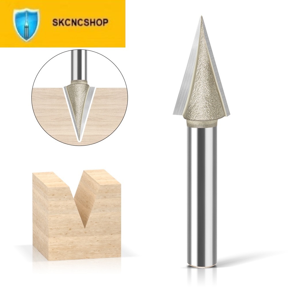 Mũi dao phay CNC gỗ vát cạnh. Vbit 3D . 30 độ 45 độ 60 độ 90 độ - SK CNC SHOP