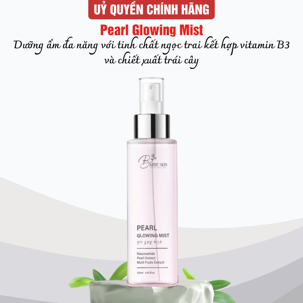 [LOGO BARBIE] Xịt Khoáng Barbie Skin Pearl Glowing Mist 120ml – Da Tươi Tắn, Căng Mướt, Sáng Hồng Rạ