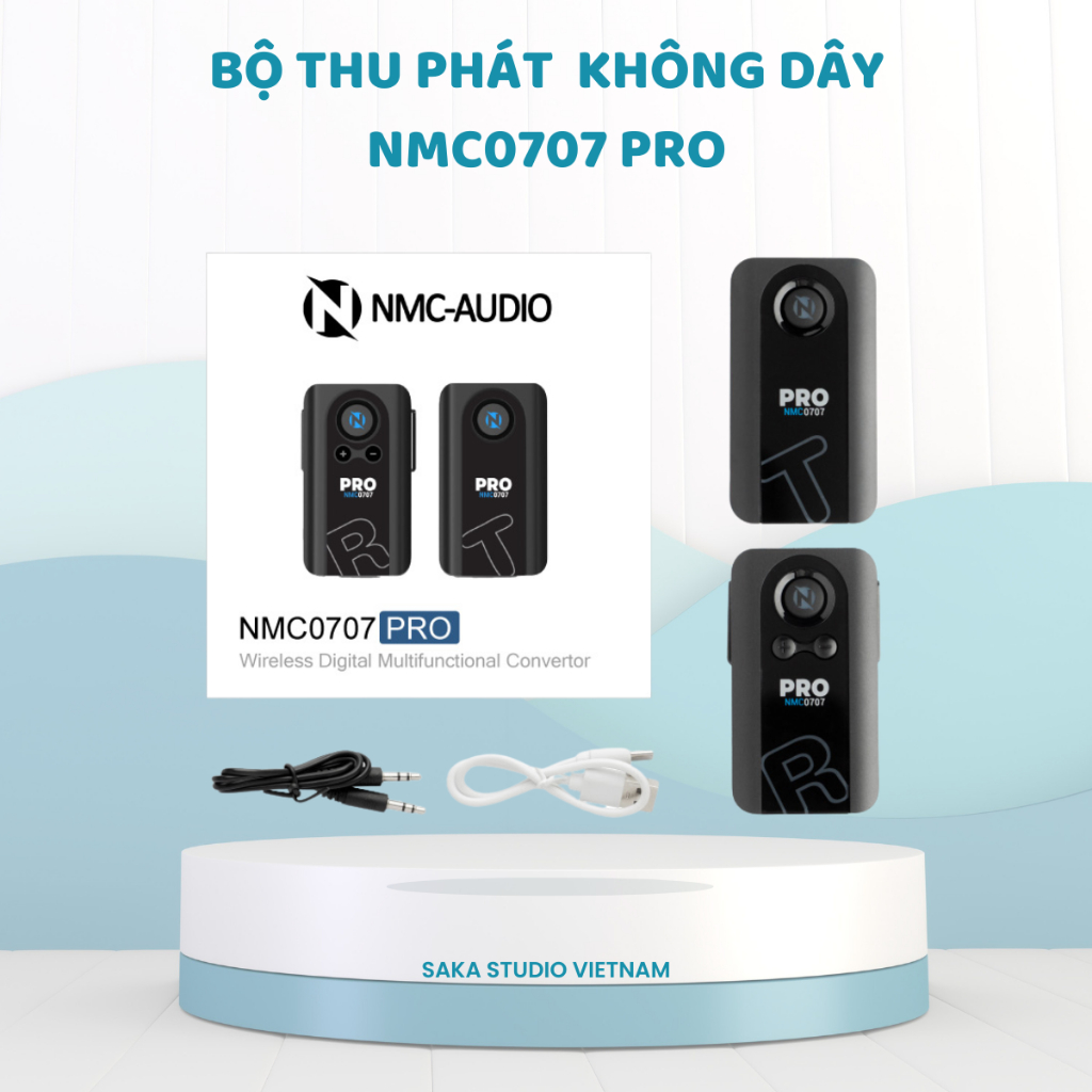 Bộ thu phát tai nghe không dây NMC0707 PRO - Độ trễ thấp, idol hát live & chơi PK trả kèo