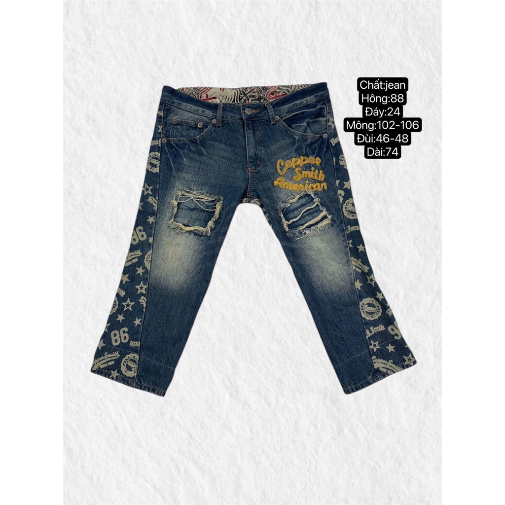 [2hand] Quần jean cạp trễ Y2k lưng thấp phong cách mori shoujo vintage cottage cami boho y2k fairy