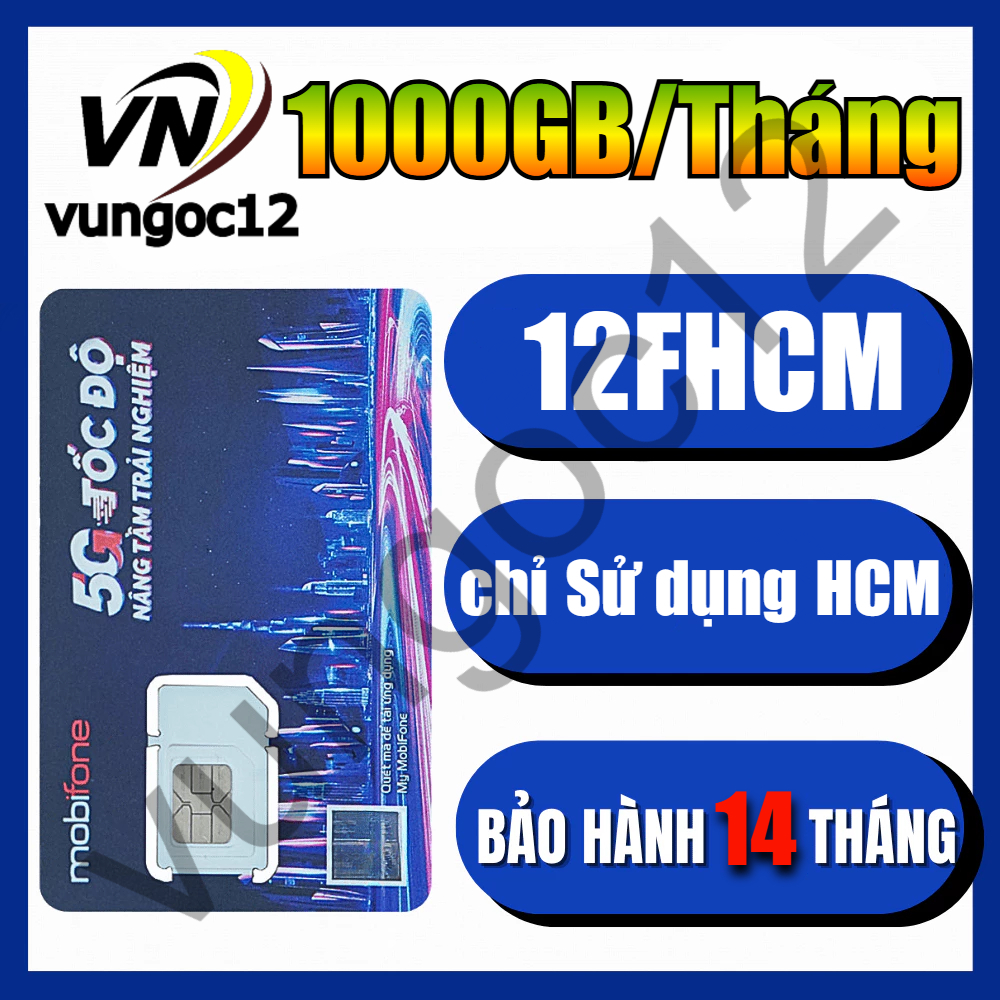 SIM 5G MOBI FHCM KM 1000GB/TH TRỌN 14 THÁNG 12MDT50 MDT150 TẶNG 500GB MDT350 KM 4GB 1 NĂM MIỄN PHÍ