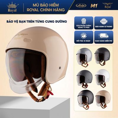 Mũ Bảo Hiểm 3/4 Kính Âm Royce Xh26 Chính Hãng, Phù Hợp Nam Nữ Đi Xe Máy, BH 12 Tháng, Đạt Chuẩn
