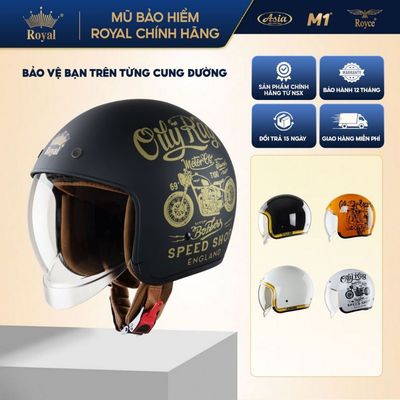 Mũ bảo hiểm có kính 3/4 Royal M139 Design lót tháo lắp dễ dàng vệ sinh chính hãng, BH 12 tháng