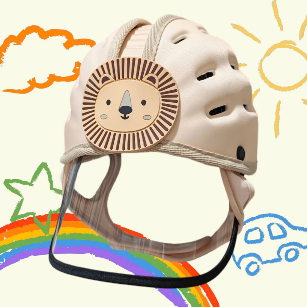 Nón Bảo Vệ Đầu Cho Bé - Mũ Bảo Hiểm Bảo Vệ Đầu Bé Tập Ngồi Xe Có Tấm Chắn Bụi - Mũ Bảo Hộ Trẻ Em