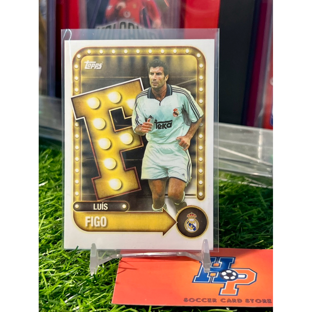 Thẻ bóng đá Luis Figo Name In Light Topps Real Madrid Collecter Tin 2025/26