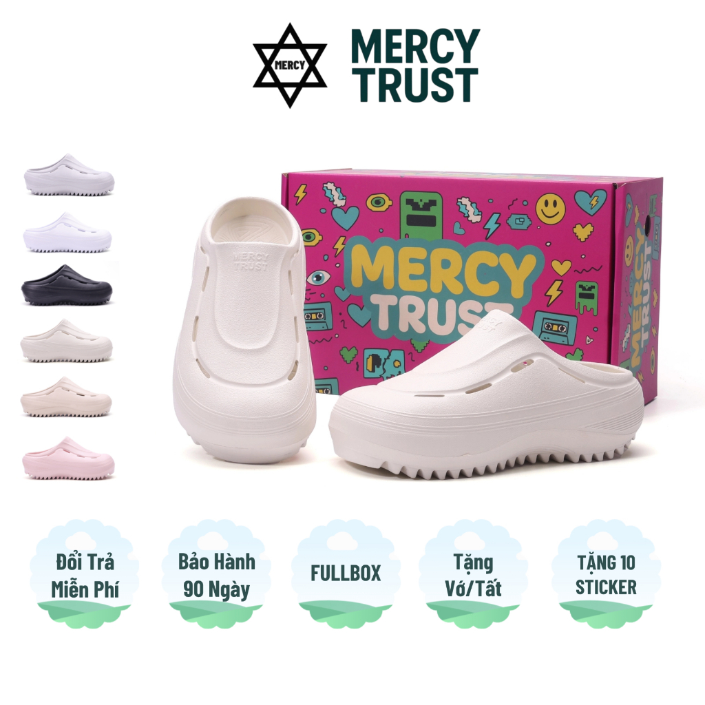 [FullBox+Sticker+Vớ] Dép Sục MERCY TRUST MC23 CloudStep - Độ Êm Nhẹ Từ Chất Liệu EVA Cho Nam Nữ, Phong Cách Streetwear