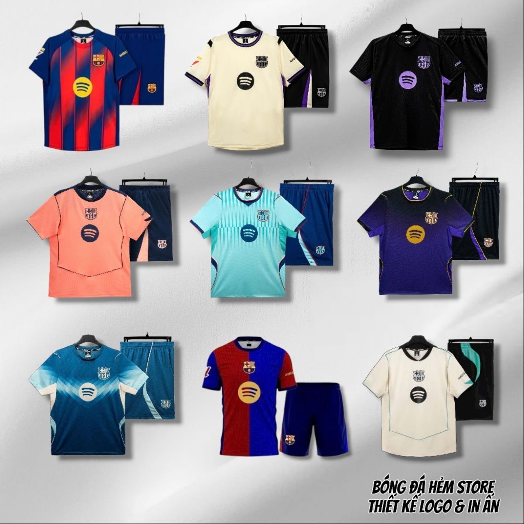 [BST BARCA] TOP BỘ QUẦN ÁO BÓNG ĐÁ BARCA CAO CẤP, ĐỒ ĐÁ BANH BARCA UNISEX