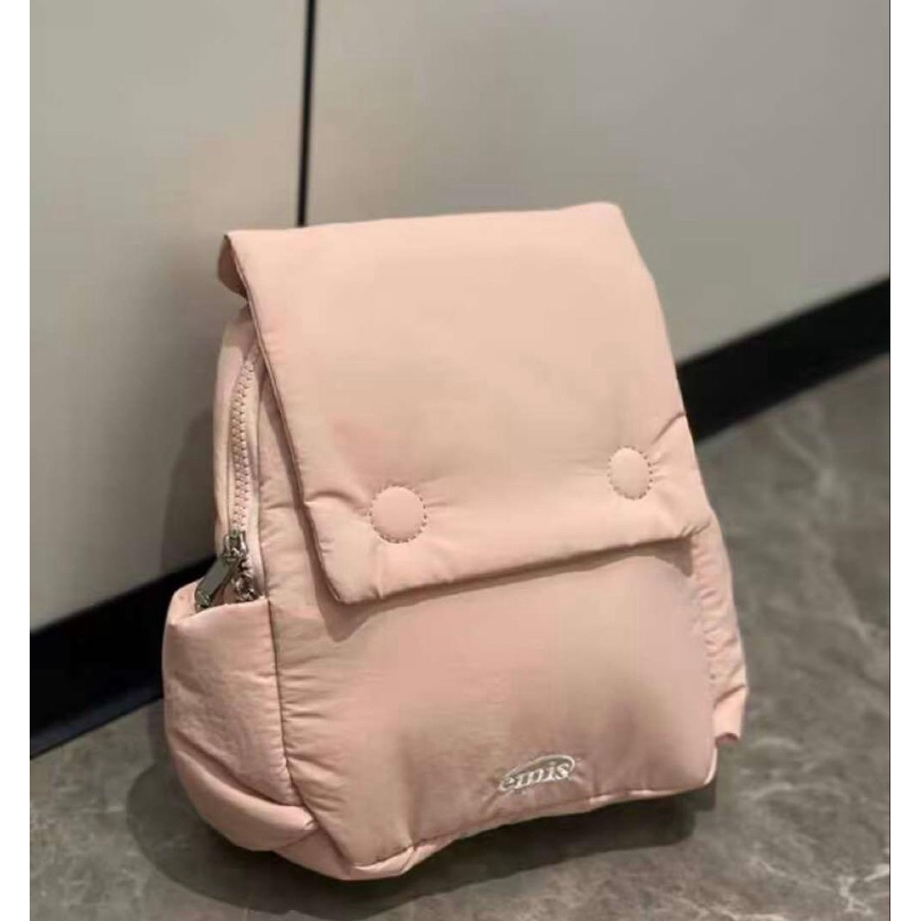 Balo Emis Hàn Quốc, có đệm lót, màu hồng hú