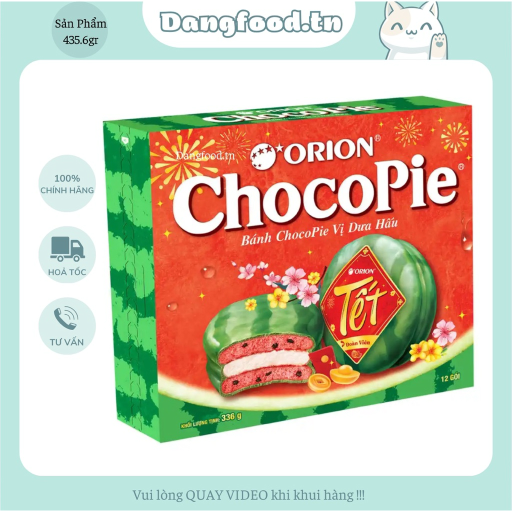 Bánh Chocopie Vị Dưa Hấu 336gr Orion - Đầy Đủ Các Vị Chocopie