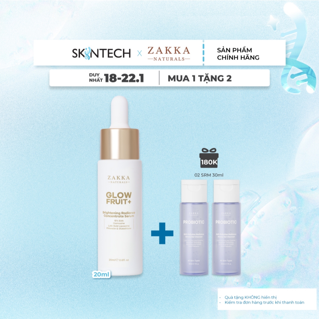 Serum Vitamin C Zakka Naturals GlowFruit+ Brightening Radiance Concentrate 20ml