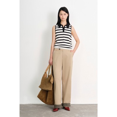 LIBÉ WORKSHOP - Quần khaki dài dáng suông màu be 7466