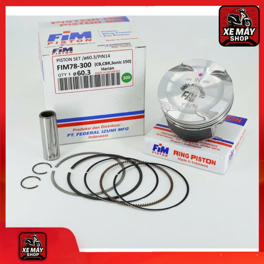 Piston FiM chính hãng size 60.3 cho xe Honda Winner V1, Winner X, CB, CBR, Sonic 150