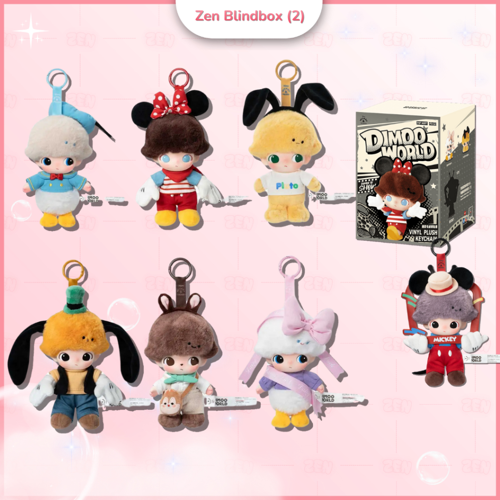 [CHÍNH HÃNG] Móc Khóa Gấu Bông DIMOO World Blindbox Disneyland Mickey Chính Hãng PM