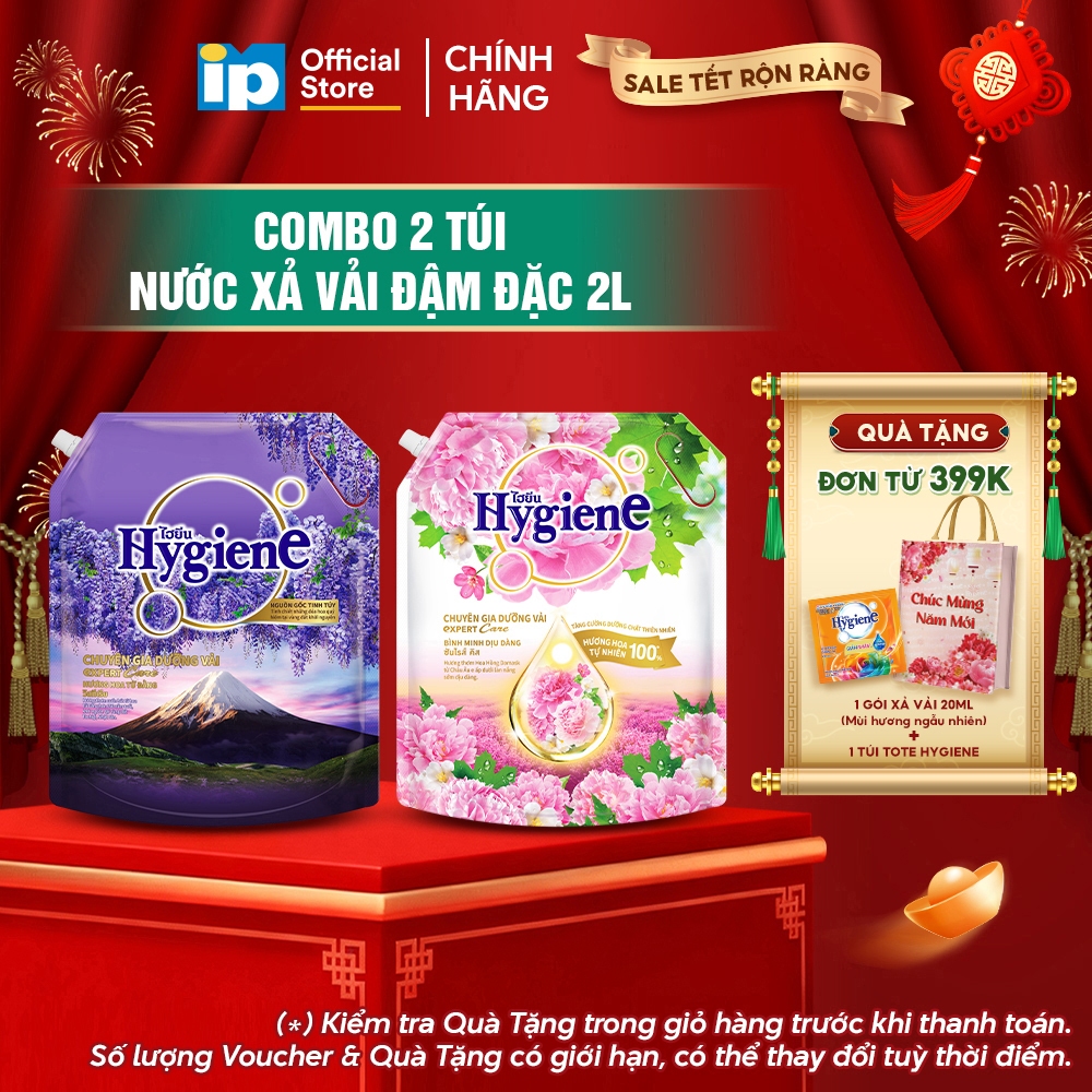 Combo 2 Nước Xả Vải Đậm Đặc Hygiene 2L/2.2L Nguồn Gốc Thiên Nhiên