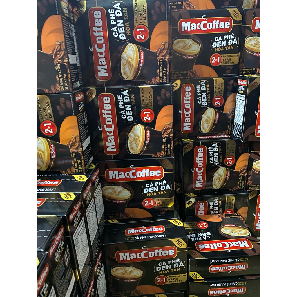 COMBO 60 HỘP CÀ PHÊ MACCOFFEE ĐEN ĐÁ- TỔNG 600 GÓI CÀ PHÊ