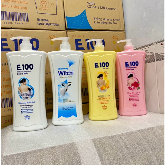 sữa tắm trắng da E100
