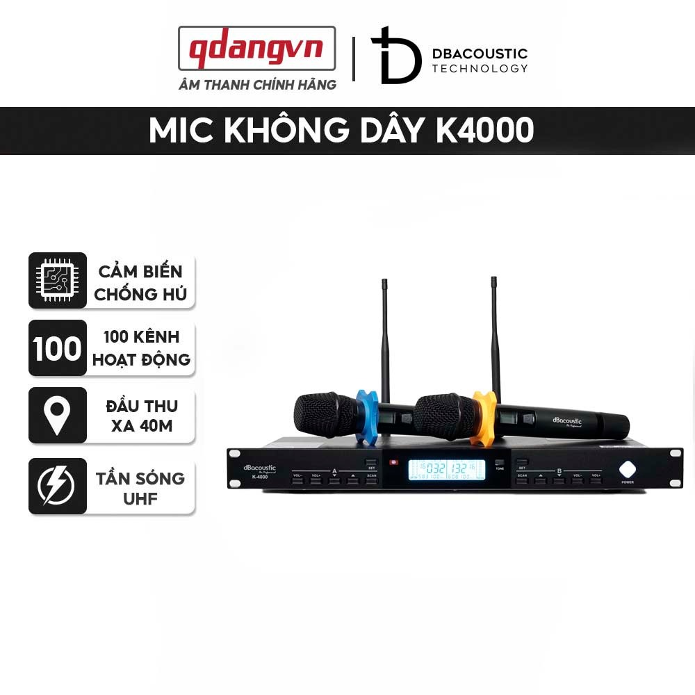 Mic không dây DBAcoustic K4000 | 200 kênh tần số | 15 chế độ EQ | Độ nhạy cao | Chính hãng DB