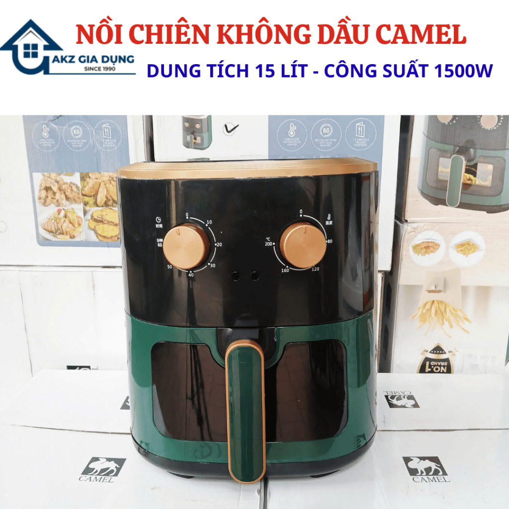 Nồi chiên không dầu 15 lít , Nồi chiên không dầu Camel 15 lít bảo hành 12 tháng