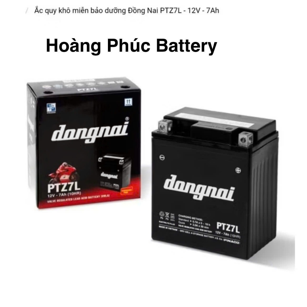 Ắc Quy Đồng Nai PTZ7L 12V-7Ah cho xe máy SH Ý, Vespa, Piaggio, Lead cũ