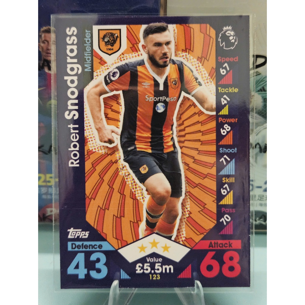 [MỚI] (Bảo quản kỹ) Thẻ Robert Snodgrass Topps Match Attax 2016/2017 (Hull City) (16/17) (Bóng Đá)