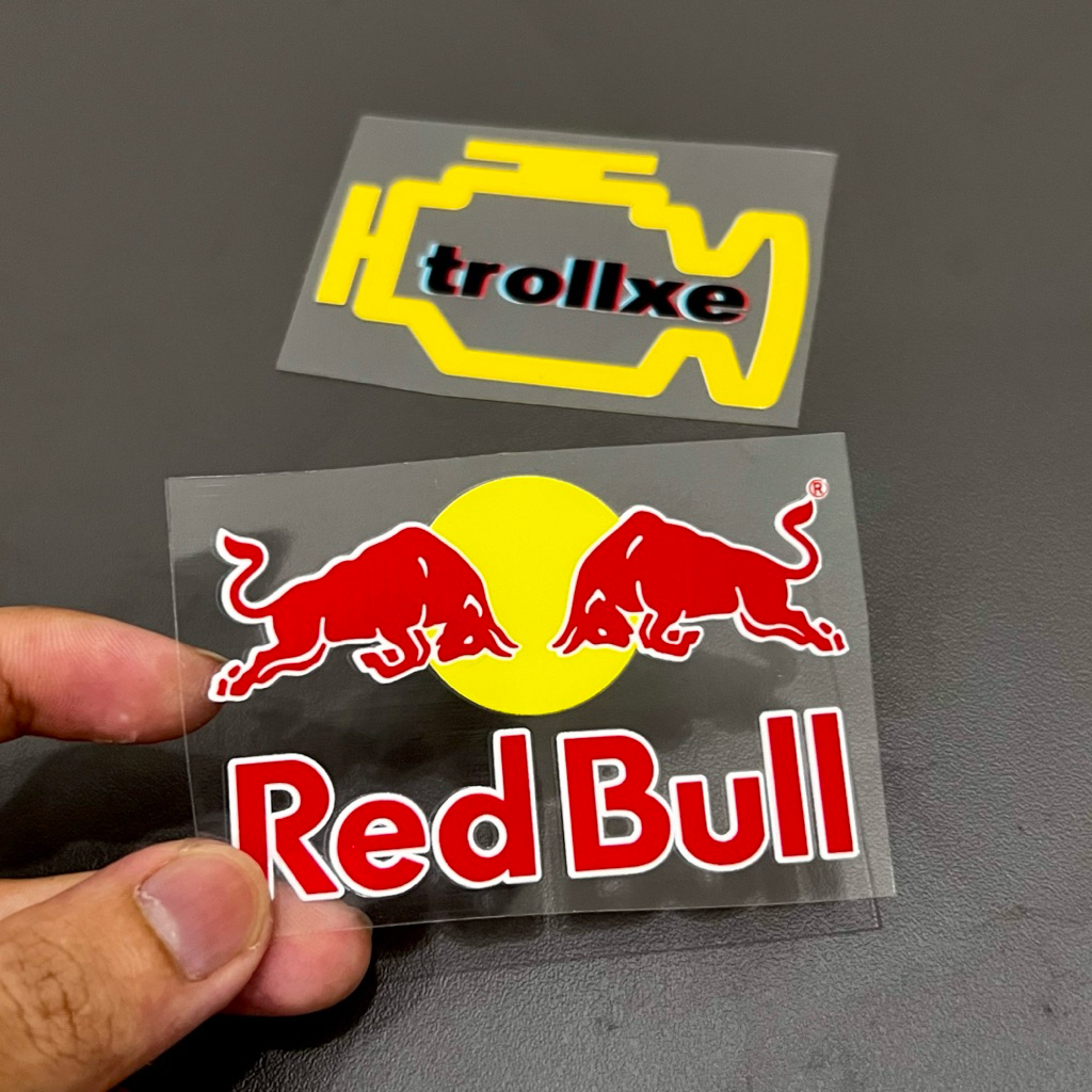 Tem UV DTF & 2 Tem (Troll Xe + Red Bull) In Chữ Nổi Dán Xe Hơi, Xe Máy [CYB]