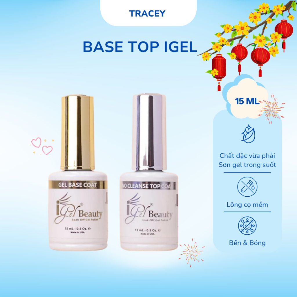 Base top Igel nhập khẩu Mỹ chính hãng - Sơn gel liên kết và top phủ bóng igel