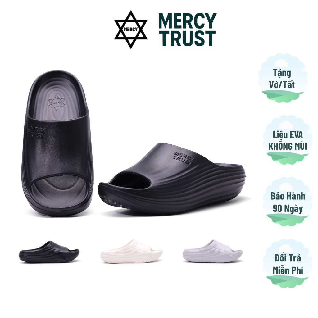 Dép Bánh Mì MERCY-TRUST CLOUDY Cao 4cm Chất Liệu EVA Quai Ngang Đúc Nguyên Khối Nam Nữ Êm Nhẹ Chống Trơn Trượt