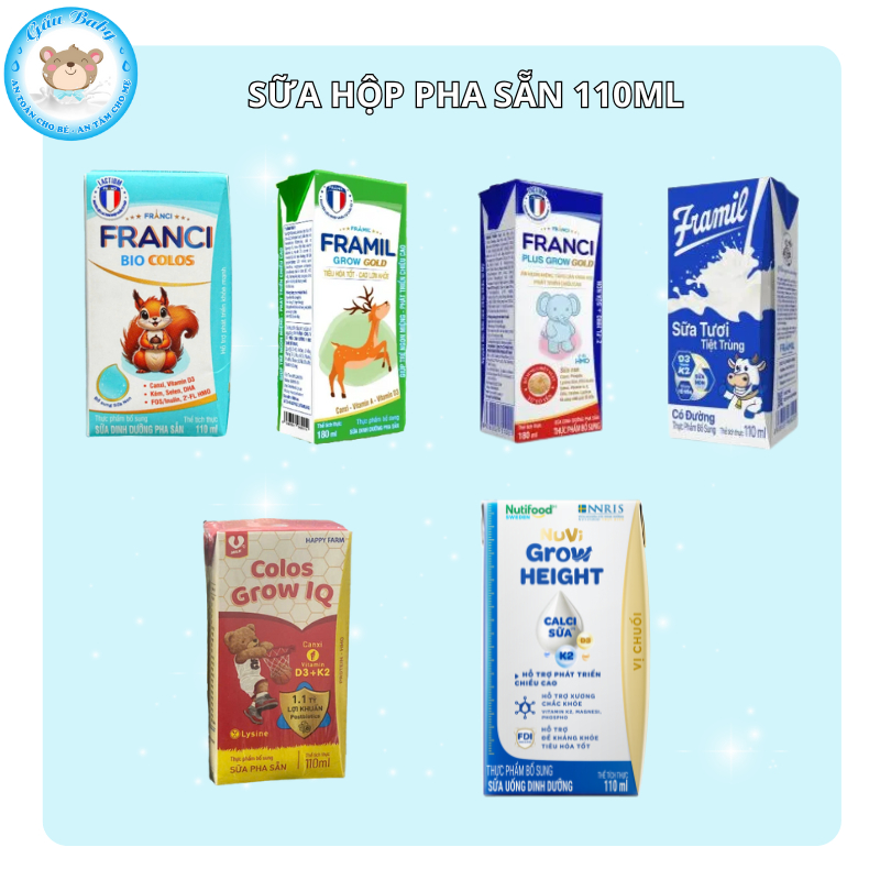 [Gấu Baby] Thùng sữa pha sẵn Franci/Franmil/Colos Grow IQ/Grow Height/Grow Plus+/Pedia/Colos Baby/Og