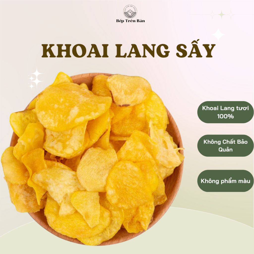 Khoai lang sấy giòn tự nhiên - giòn tan, ngọt bùi, không phụ gia, không chất bảo quản