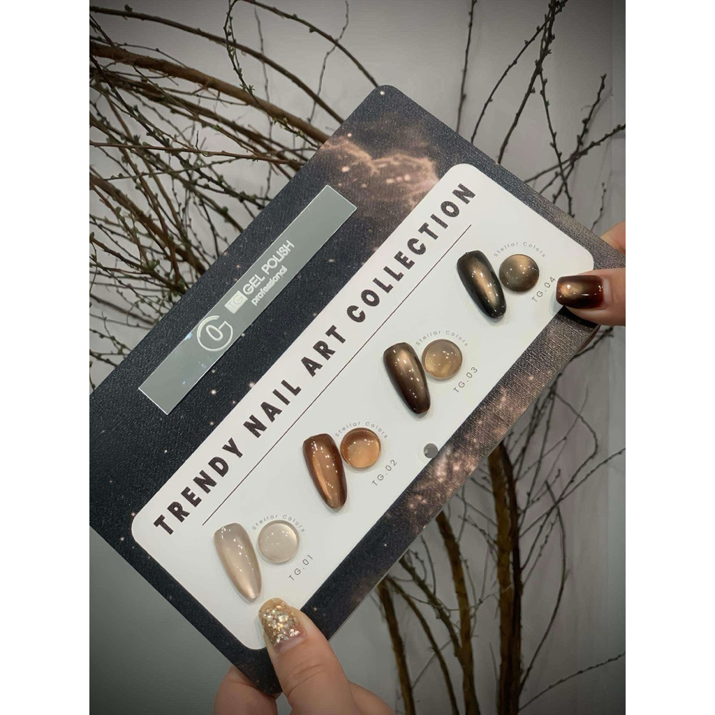 Set sơn gel mắt mèo Nâu TG kèm bảng