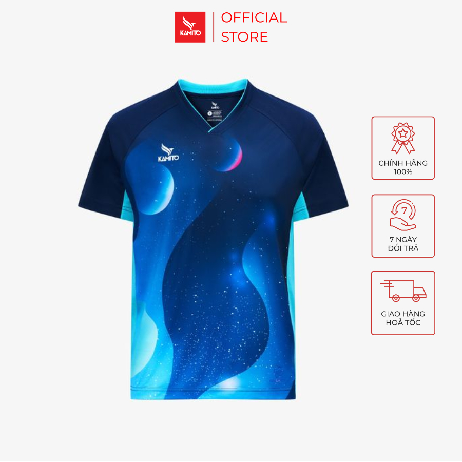Áo T-shirt cầu lông nam Kamito Galaxy 3, Áo Thun Thể Thao, Áo Cầu Lông