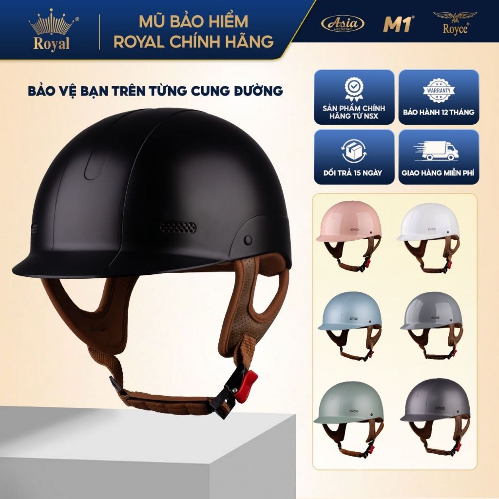 Mũ bảo hiểm nửa đầu M1 S04 đi xe máy cho nam và nữ chính hãng tại nhà sản xuất, Bh 12 tháng