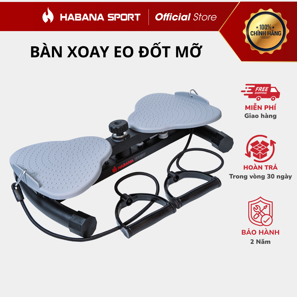 Bàn Xoay Eo HABANA SPORT Đốt Mỡ Giảm Cân Tại Nhà, Tích Hợp Massage Chân