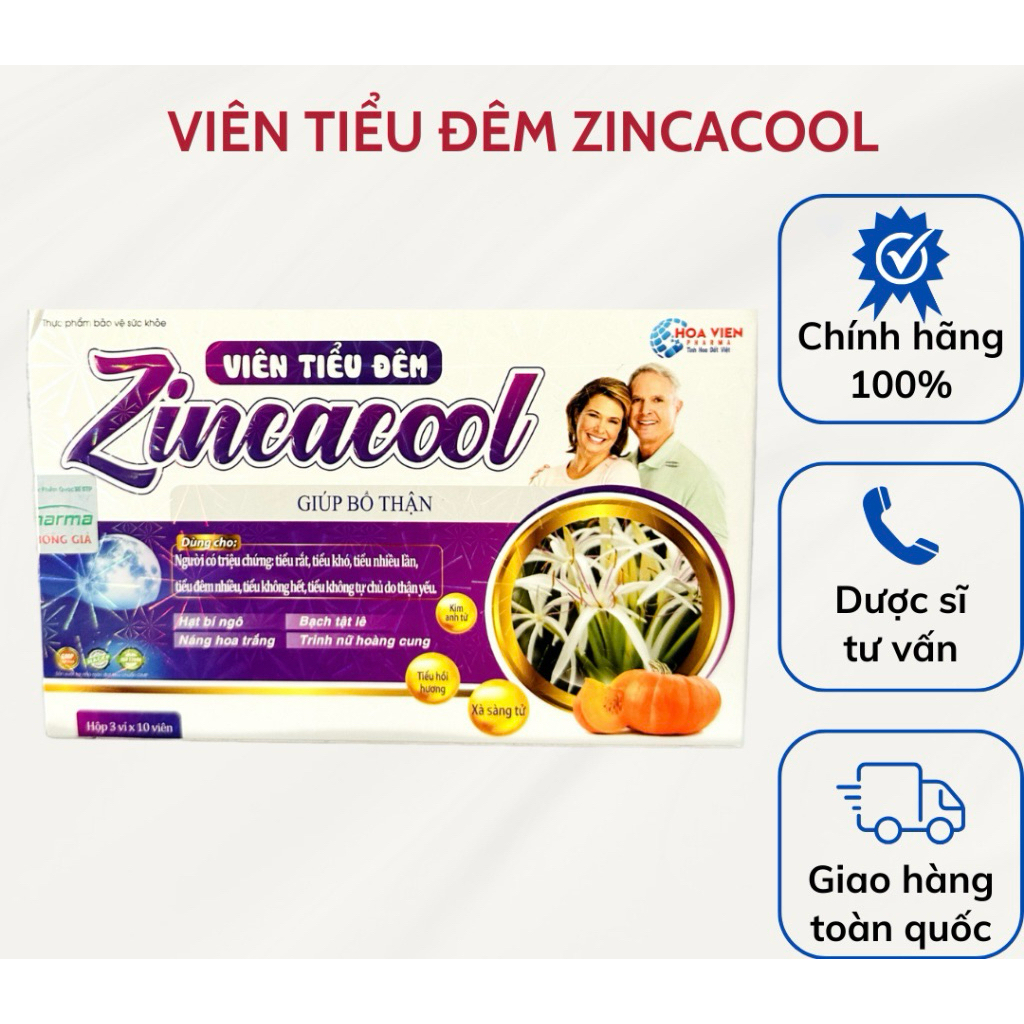 Viên Tiểu Đêm Zincacool ( Hộp 30 viên )