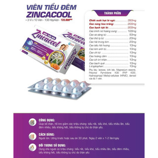 Viên Tiểu Đêm Zincacool ( Hộp 30 viên )